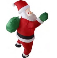 Inflatable hanging Santa with LED 1.65m