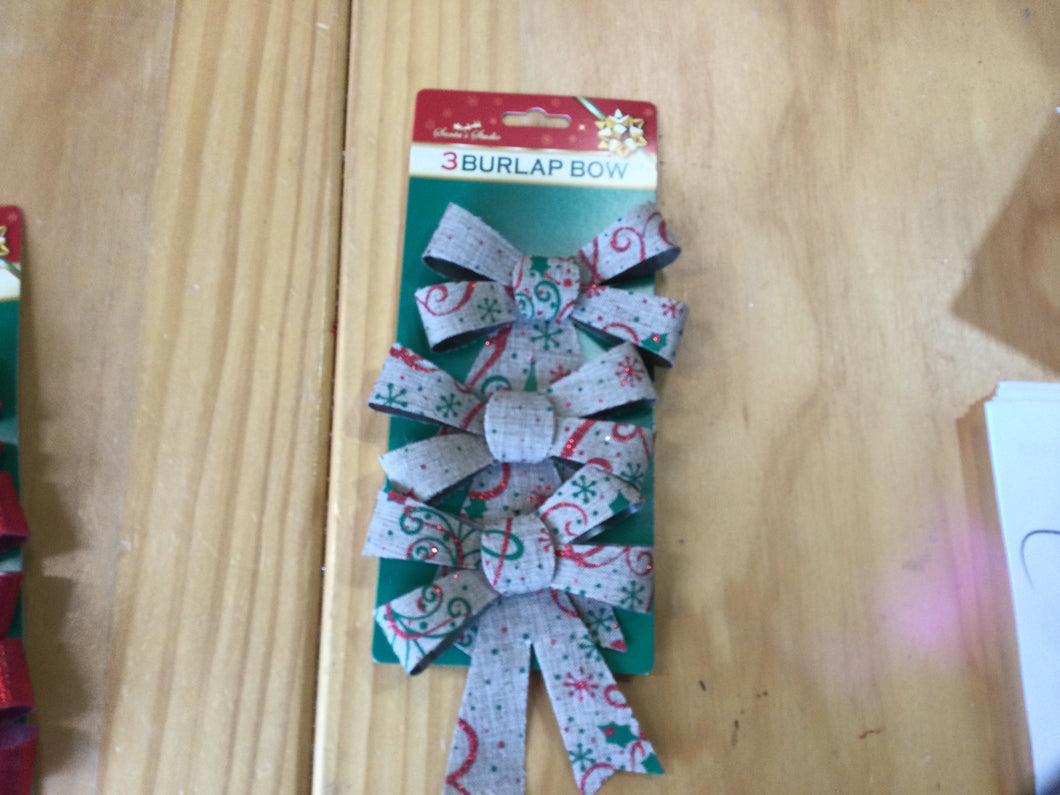 3 Burlap Bow
