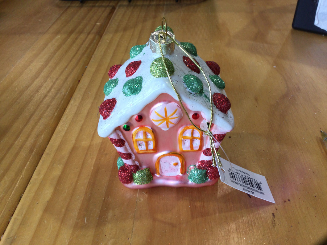 Pink Gingerbread House Hanging