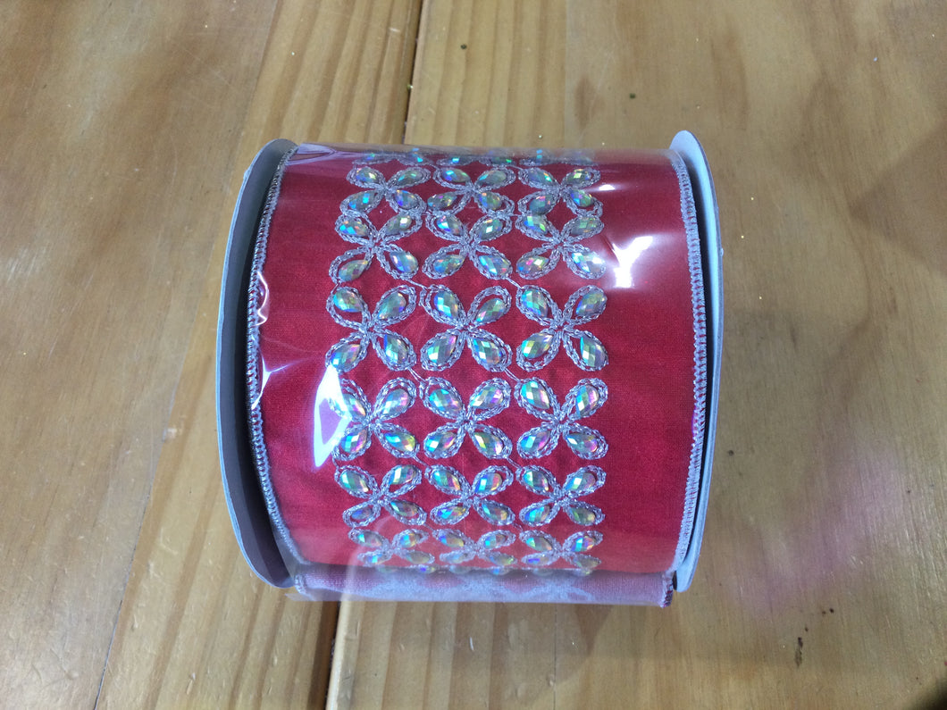 Red Coloured Beads Ribbon