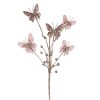 Christmas Flower Stem with Butterflies Pink