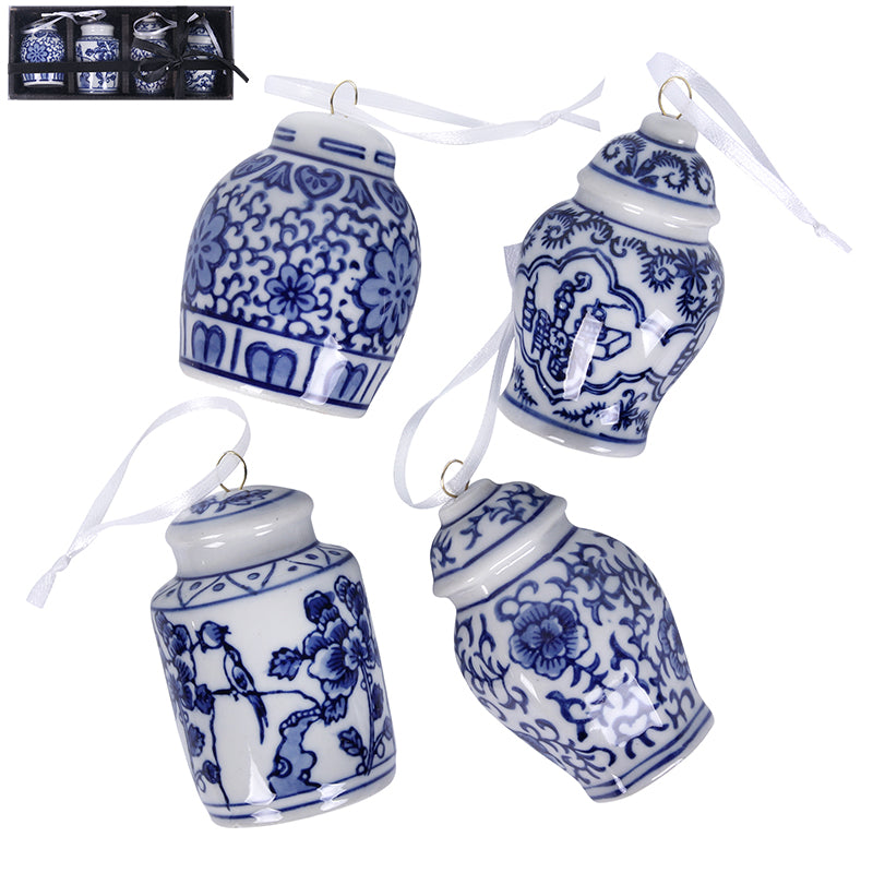 Blue and White China Ornaments