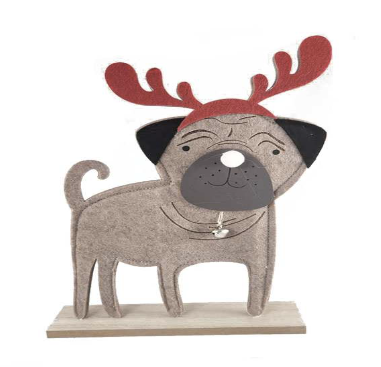 Wooden Christmas Bull Dog