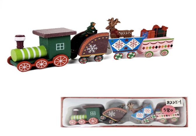 Wooden Christmas Train 4 Piece