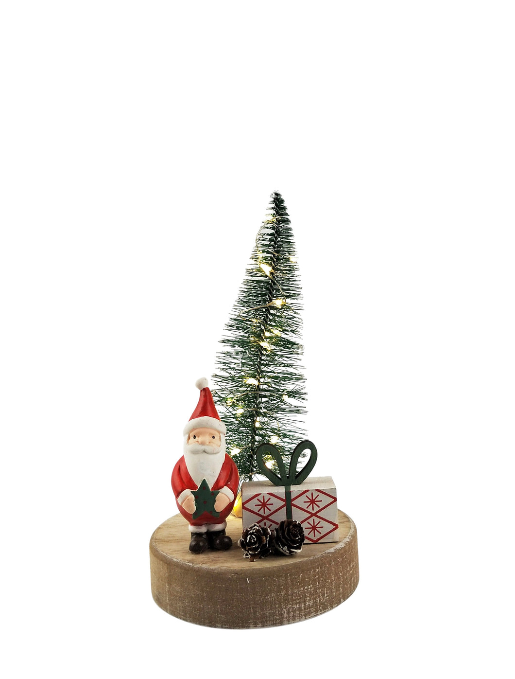 Santa, Tree and Present Scene with lights