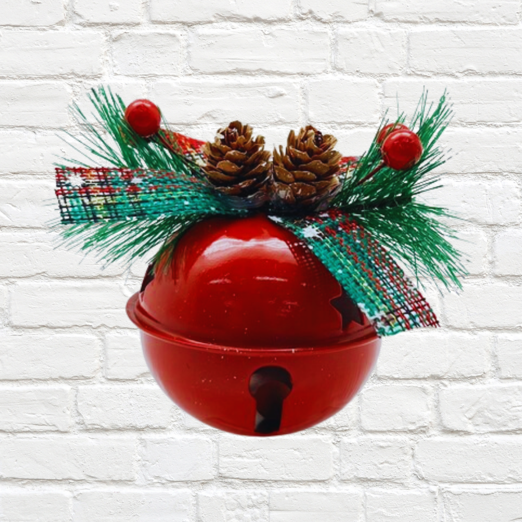 Hanging Red Bell with Ribbon 15cm