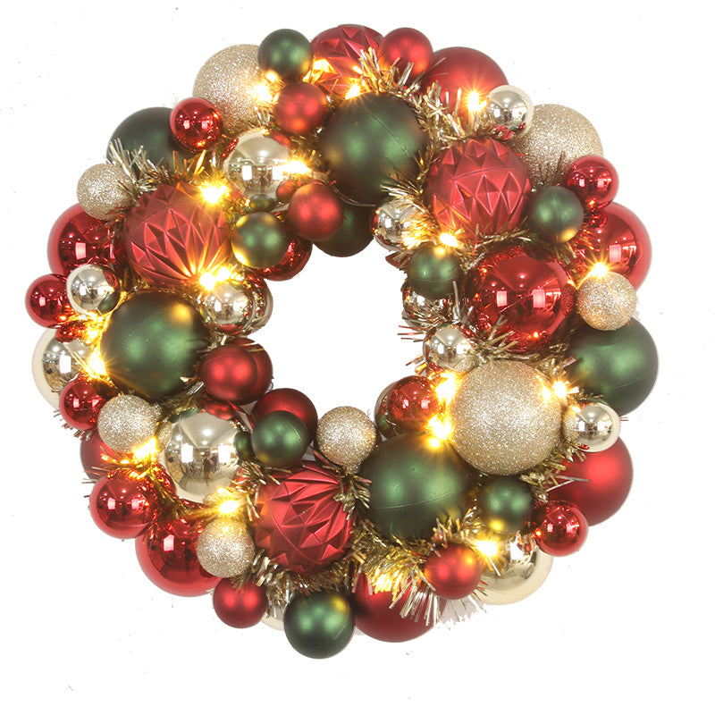 Bauble Wreath with Lights