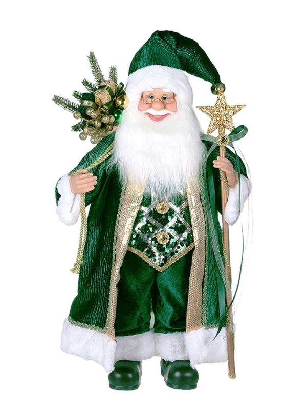 Traditional Green Santa 90cm