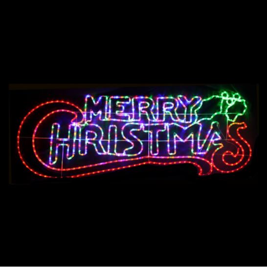 Christmas Sign 100cm - White and Red