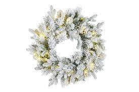 61cm Snowy Wesley Wreath Pre Lit