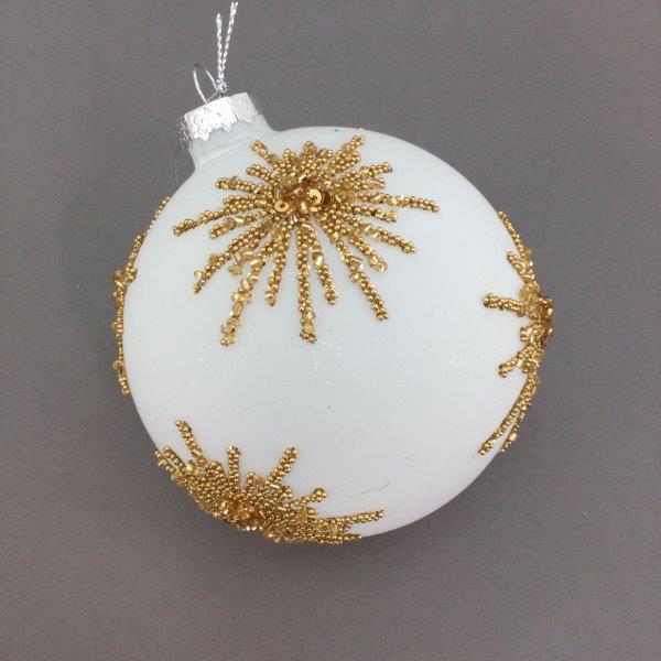 White and Gold Star Bauble