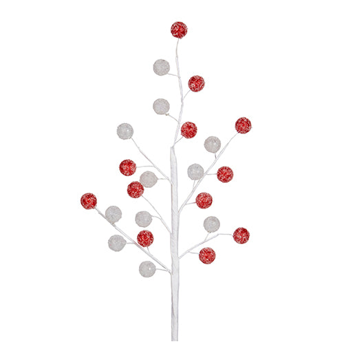 64cmH Red and White Candy Cane Christmas Spray
