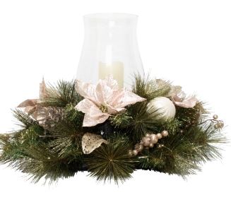Champagne Candle Christmas Table Centrepiece