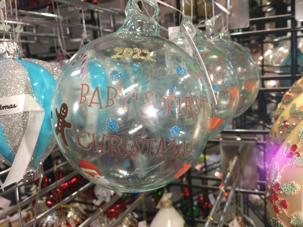 Baby's First Christmas Blue Bauble