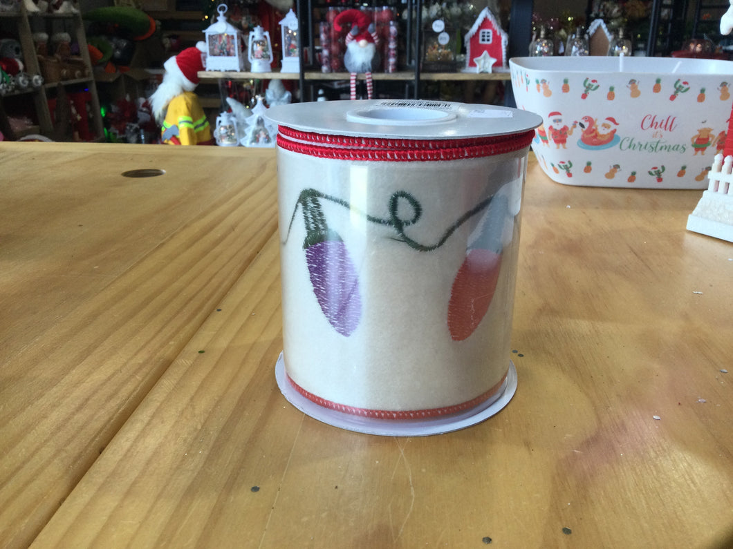 4 inch Christmas Lights Ribbon