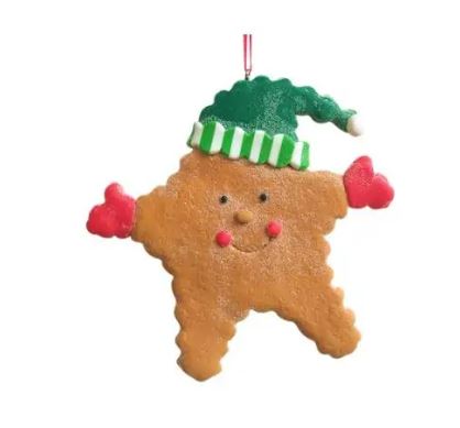 Gingerbread biscuit hanging assorted ornaments
