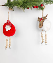 Load image into Gallery viewer, Fluffy Santa &amp; Reindeer Dangly Legs Hanging Decoration 2-Pack
