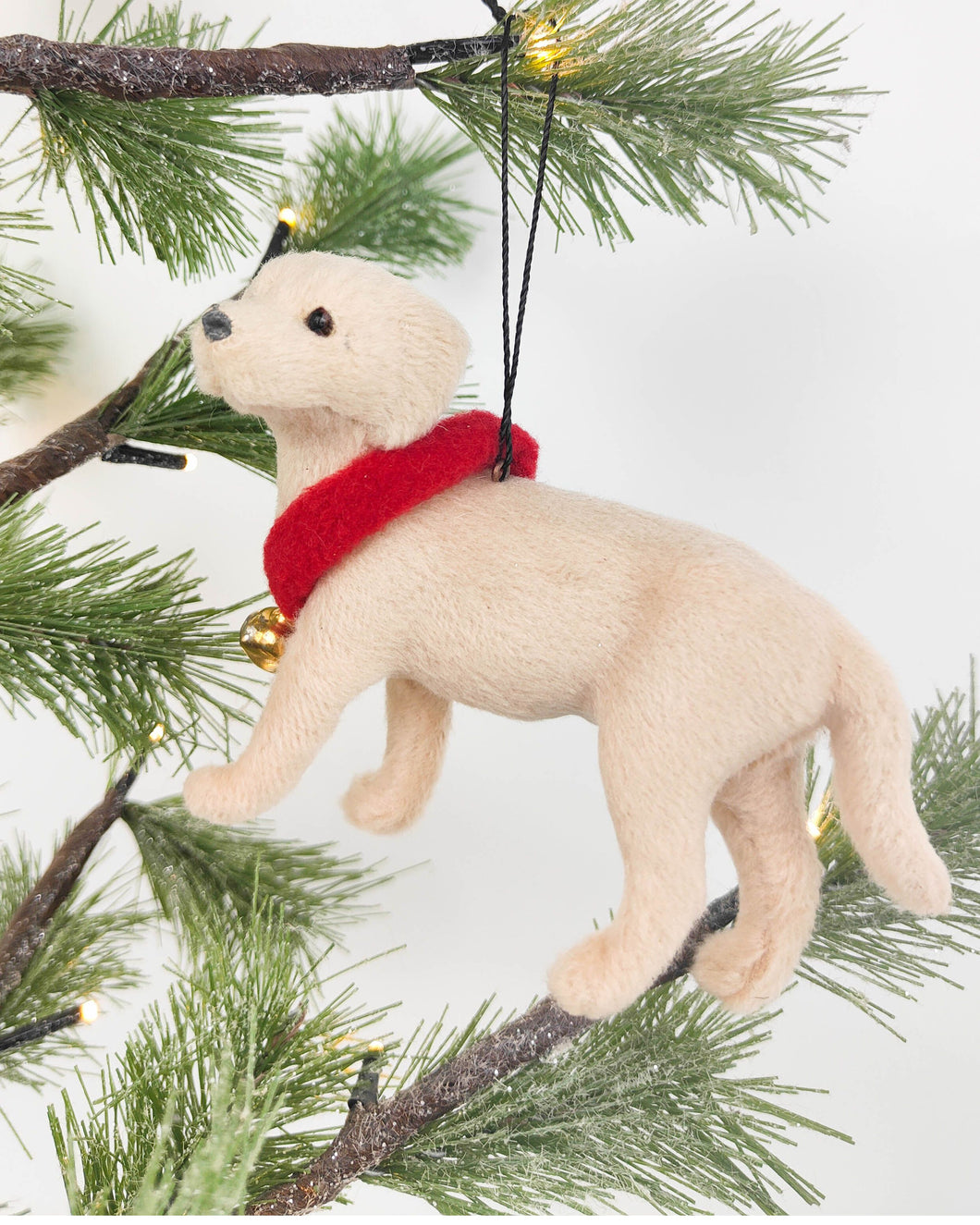 Dog with Bell Hanging Decoration Golden Retriever