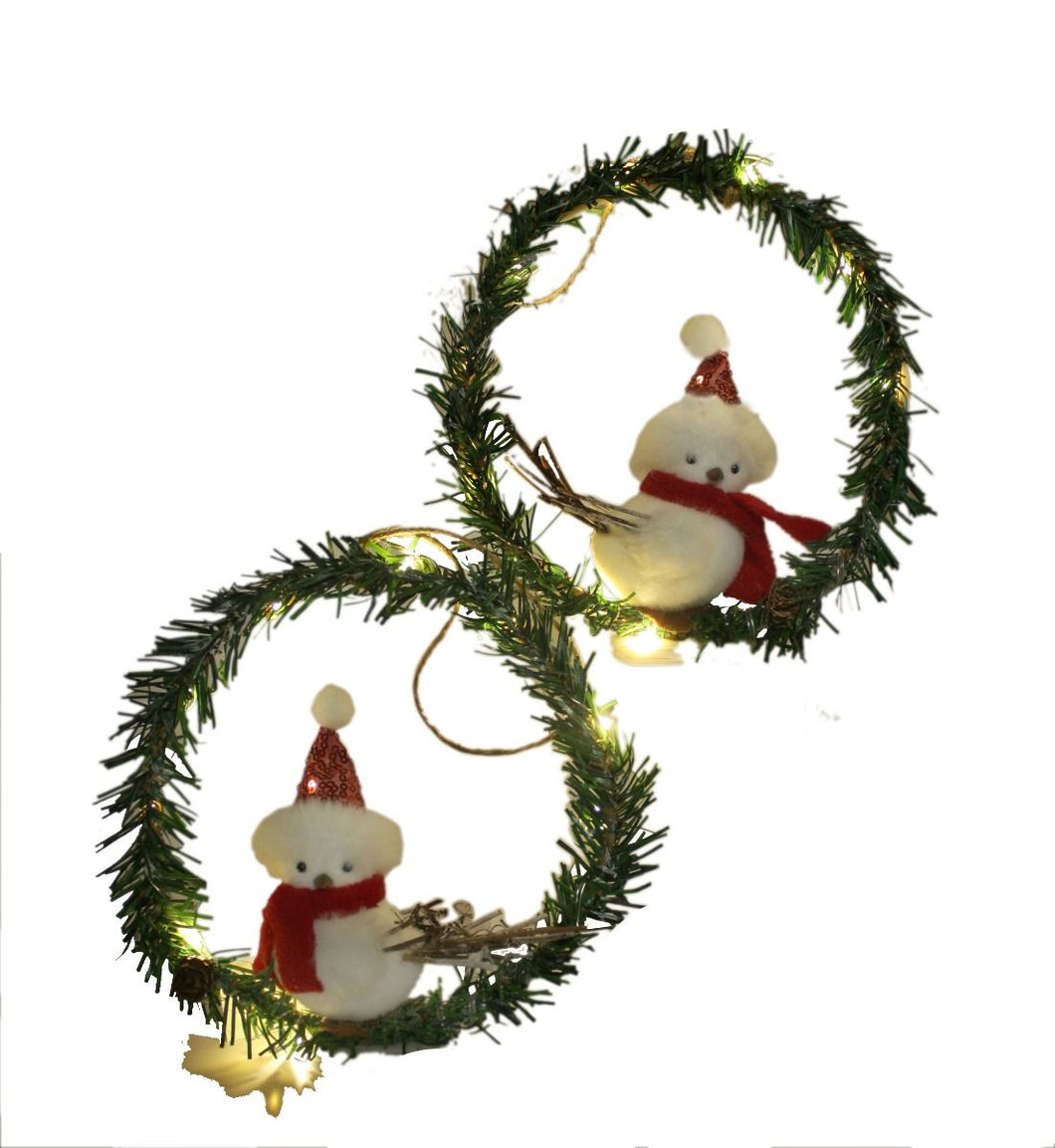 Snow Bird Wreath LED